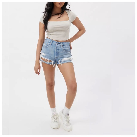 Levi's Pants - 🔖Levi’s $70 501 High-Waisted Denim Short Fault Line